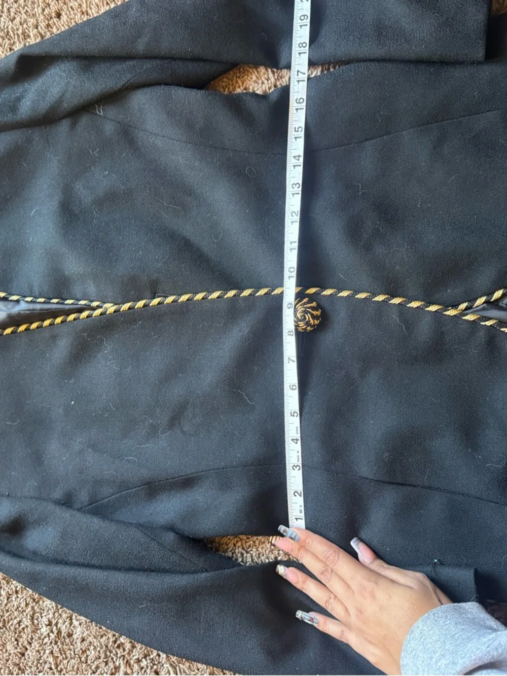 Christian Dior Black Gold Rope-Trimmed Blazer